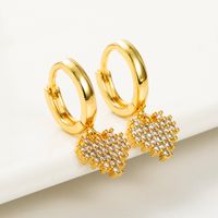 Européen Et Américain De Mode Et Tendance Froid Style En Forme De Coeur Boucles D'oreilles Pour Les Femmes Japonais Et Coréen Bijoux De Cuivre Micro Incrusté Zircon Or-plaqué Petit Gouttes Pour Les Oreilles Boucles D'oreilles main image 4