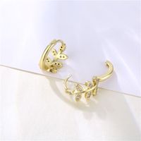 Wholesale Jewelry Hollow Leaf Copper Inlaid Zircon Earrings Nihaojewelry main image 6