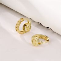 Twist Smiley Visage Boucles D'oreilles Coréenne De Femmes-style Simple Hong Kong Style Oreille Clip Internet Celebrity Rond Creux Simple Sourire Boucles D'oreilles Boucles D'oreilles main image 4