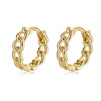 Cross-border European And American Glossy New Style Personality Chain Earclip Earrings Women's Simple Copper Ornaments Twist Earrings Factory Wholesale main image 6