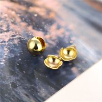 European, American And French Style Ornament Wholesale Copper Plating 18k Gold Earrings Cold Style Round Spherical Personalized Ear Clips Earrings For Women main image 4