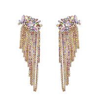 55536 Jujia New European And American Exaggerated Personality Geometric Flower Tassel Stud Earrings Female Bohemian Factory Wholesale main image 1