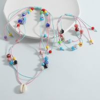 Cross-border Popular Korean Fashion Handmade Colorful Thread Woven Bracelet And Necklace Set Multi-layer Glass Bead Clavicle Chain Wholesale main image 4