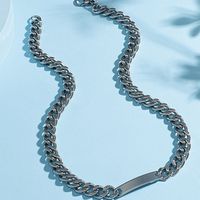 Wholesale Jewelry Punk Style Thick Chain Curved Pendant Titanium Steel Necklace Nihaojewelry sku image 1