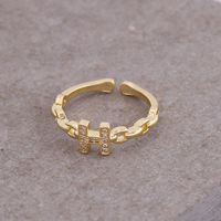 Fashion Full Diamond Zircon Geometric Ring Wholesale Nihaojewelry sku image 1
