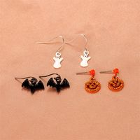 Halloween Crâne Citrouille Lanterne Chauve-souris Boucles D&#39;oreilles En Gros Nihaojewelry sku image 22