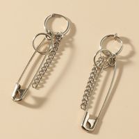 Creative Pin Long Chain Letters Geometric Stitching Earrings Wholesale Nihaojewelry sku image 4
