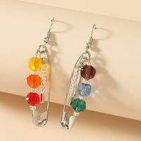 Creative Pin Long Chain Letters Geometric Stitching Earrings Wholesale Nihaojewelry sku image 5
