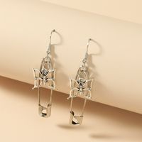 Creative Pin Long Chain Letters Geometric Stitching Earrings Wholesale Nihaojewelry sku image 3