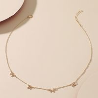 Wholesale Jewelry Hollow Chain Stitching Butterfly Daisy Pendant Necklace Nihaojewelry sku image 2