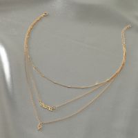 Wholesale Jewelry Hollow Chain Stitching Butterfly Daisy Pendant Necklace Nihaojewelry sku image 3