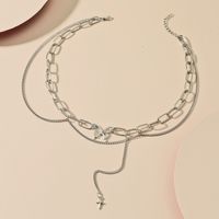 Wholesale Jewelry Hollow Chain Stitching Butterfly Daisy Pendant Necklace Nihaojewelry sku image 7