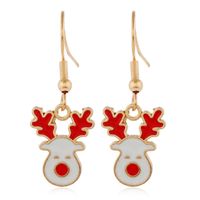 Cartoon Christmas Alloy Dripping Santa Claus Elk Earrings Set Wholesale Nihaojewelry sku image 7