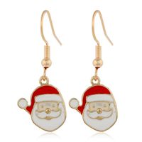 Cartoon Christmas Alloy Dripping Santa Claus Elk Earrings Set Wholesale Nihaojewelry sku image 4