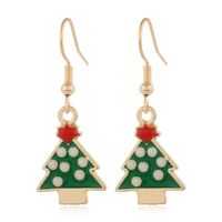 Cartoon Christmas Alloy Dripping Santa Claus Elk Earrings Set Wholesale Nihaojewelry sku image 6