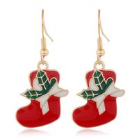 Cartoon Christmas Alloy Dripping Santa Claus Elk Earrings Set Wholesale Nihaojewelry sku image 16