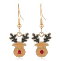 Cartoon Christmas Alloy Dripping Santa Claus Elk Earrings Set Wholesale Nihaojewelry sku image 8