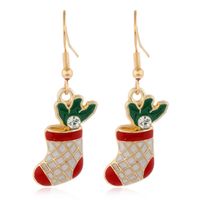 Cartoon Christmas Alloy Dripping Santa Claus Elk Earrings Set Wholesale Nihaojewelry sku image 19