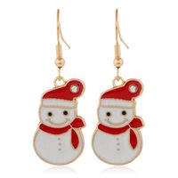 Cartoon Christmas Alloy Dripping Santa Claus Elk Earrings Set Wholesale Nihaojewelry sku image 14