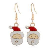 Cartoon Christmas Alloy Dripping Santa Claus Elk Earrings Set Wholesale Nihaojewelry sku image 3
