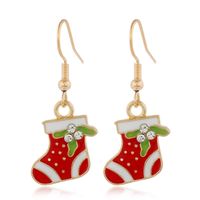 Cartoon Christmas Alloy Dripping Santa Claus Elk Earrings Set Wholesale Nihaojewelry sku image 17