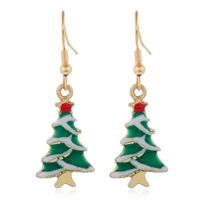 Cartoon Christmas Alloy Dripping Santa Claus Elk Earrings Set Wholesale Nihaojewelry sku image 5