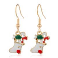 Cartoon Christmas Alloy Dripping Santa Claus Elk Earrings Set Wholesale Nihaojewelry sku image 18