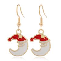 Cartoon Christmas Alloy Dripping Santa Claus Elk Earrings Set Wholesale Nihaojewelry sku image 15
