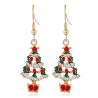 Cartoon Christmas Alloy Dripping Santa Claus Elk Earrings Set Wholesale Nihaojewelry sku image 20