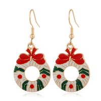 Cartoon Christmas Alloy Dripping Santa Claus Elk Earrings Set Wholesale Nihaojewelry sku image 21