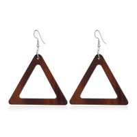 Retro Geometric Hollow Wooden Earrings Set Wholesale Nihaojewelry sku image 17