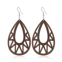 Retro Geometric Hollow Wooden Earrings Set Wholesale Nihaojewelry sku image 9