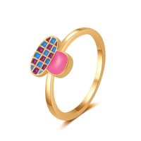 Wholesale Jewelry Cute Dripping Oil Butterfly Mushroom Rainbow Ring Nihaojewelry sku image 1