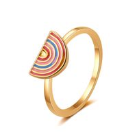 Wholesale Jewelry Cute Dripping Oil Butterfly Mushroom Rainbow Ring Nihaojewelry sku image 2