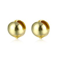 European, American And French Style Ornament Wholesale Copper Plating 18k Gold Earrings Cold Style Round Spherical Personalized Ear Clips Earrings For Women sku image 1