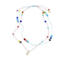 Cross-border Popular Korean Fashion Handmade Colorful Thread Woven Bracelet And Necklace Set Multi-layer Glass Bead Clavicle Chain Wholesale sku image 2