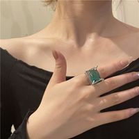 Wholesale Jewelry Square Crystal Gem Hollow Multi-layer Ring Nihaojewelry main image 5