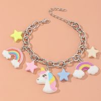 Metal Chain Unicorn Rainbow Star Pendant Bracelet Wholesale Nihaojewelry main image 2