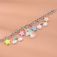 Metal Chain Unicorn Rainbow Star Pendant Bracelet Wholesale Nihaojewelry main image 5