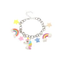 Metal Chain Unicorn Rainbow Star Pendant Bracelet Wholesale Nihaojewelry main image 7