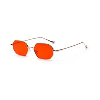 Metal Frame Sunglasses Small Frame Marine Transparent Colored Lens Glasses sku image 3