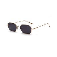 Metal Frame Sunglasses Small Frame Marine Transparent Colored Lens Glasses sku image 1