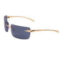 Fashion Frameless Big Curvature Square Sunglasses sku image 7