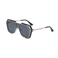 Retro Large Frame Contrast Color Sunglasses Wholesale sku image 8
