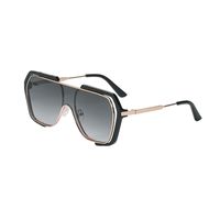 Retro Large Frame Contrast Color Sunglasses Wholesale sku image 9