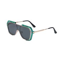 Retro Large Frame Contrast Color Sunglasses Wholesale sku image 7