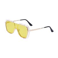 Retro Large Frame Contrast Color Sunglasses Wholesale sku image 10