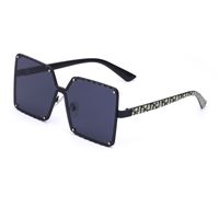 Fashion Geometric Rimless Large Lens Sunglasses sku image 2