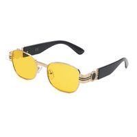 Fashion Anti-uv Small Frame Metal Sunglasses Wholesale sku image 12