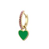 Fashion Heart Plating Inlaid Shell Copper Earrings sku image 9